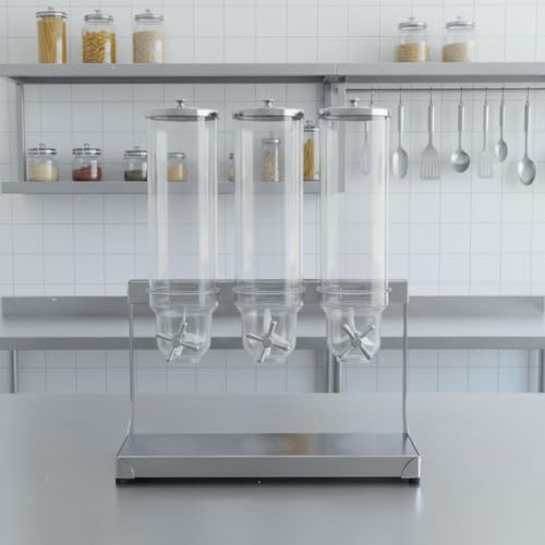 Dispensador de cereales en acero inoxidable de tres módulos 3