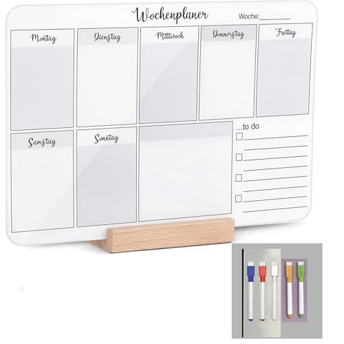Planificador mensual de acrílico con bolígrafos borrables calendario de pared