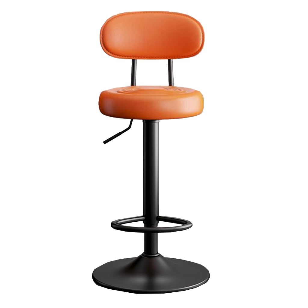 Tabourets de bar réglables de cuisine noir moderne avec dossier rembourré