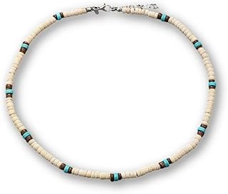 Todu ボヘミアシェルネックレス メンズ サマーサーファーネックレス ココナッツシェル ターコイズ 貝殻ネックレス レディース ガールズ ビーチアクセサリー ジュエリー