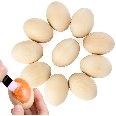 JOYIN 10 Pcs Easter Wooden Eggs Set Cover