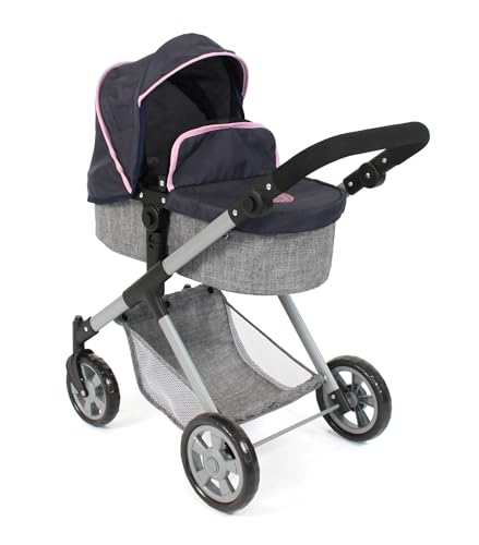 Poussette de poupée 2 en 1 Mila de Bayer Chic, le cadeau idéal pour anniversaire de 3 à 7 ans