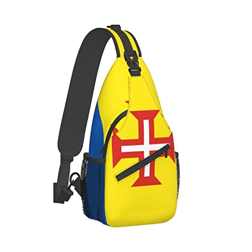 Mochila cruzada unisex negra fashion para senderismo miniatura 3