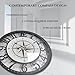 VIVIFLYSE Modern Wall Clock, Tempered Glass Compass Pattern Dial Wall Clock Metal Frame Silent Non Ticking Wall Clocks (2. X-Large(14 in))