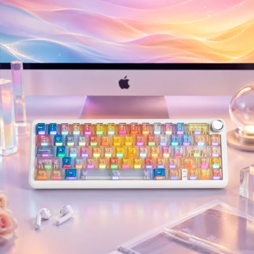 Image of dagaladoo Clear keycaps Set,Translucent Keyboard keycaps,Jelly Key caps | Shine Through keycaps,Cherry Profile Custom keycaps for Mx Switches Mechanical Keyboard(Sunset,115-keys)
