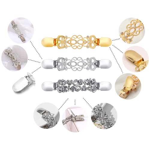 Image of 5 Pcs Vintage Dress Cinch Clips Sweater Cardigan Shawl Clips Retro Cardigan Collar Clips Waist Back Cincher Clip for Women Girls Brooch Clips
