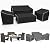 Gasadar Outdoor Furniture Cover Waterproof, 4 Piece Patio Furniture Covers for Patio Loveseat, Chair and Coffee Table, Heavy Duty 600D, Black