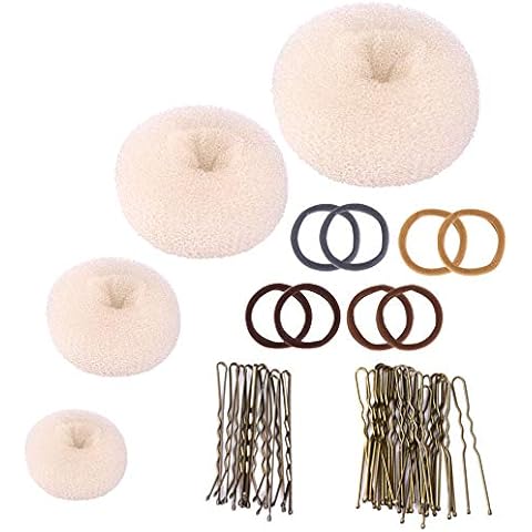 Zingso 4 Pcs Donut Hair Bun Maker Set Cover