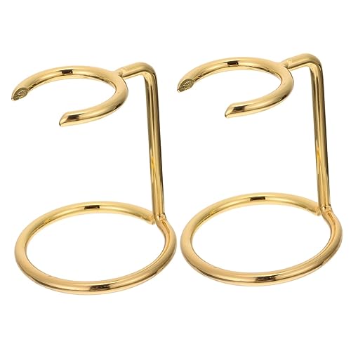 minkissy 2pcs Shaving Brush Stand Shaving Razor Base Stand Metal Storage Rack Daily Use