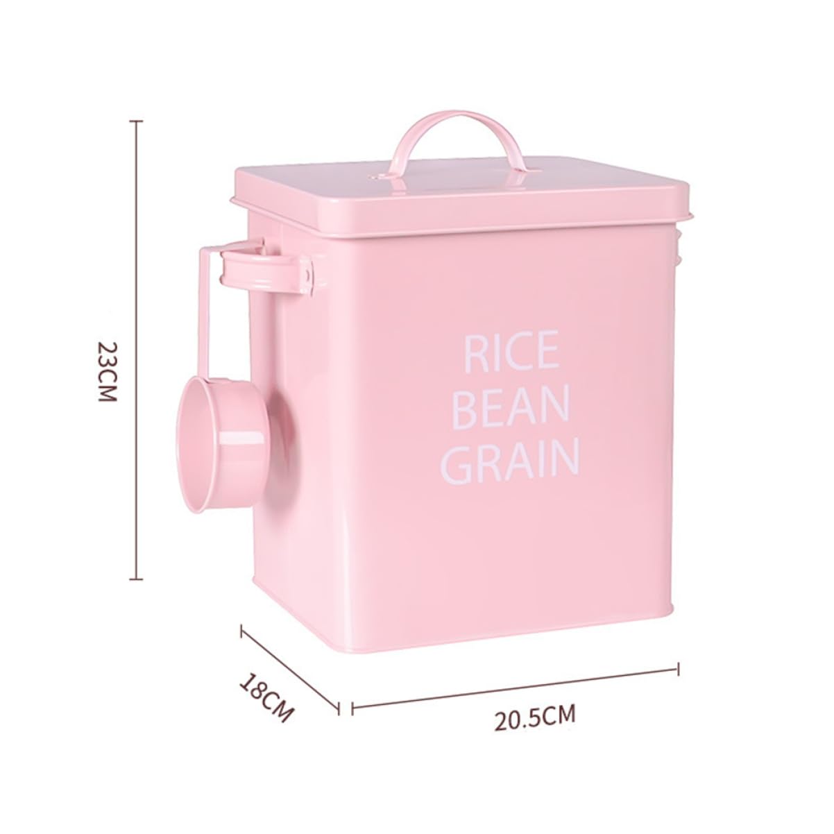 Sosoport Contenedor de Almacenamiento para Comida de Mascotas Rosa, Metal
