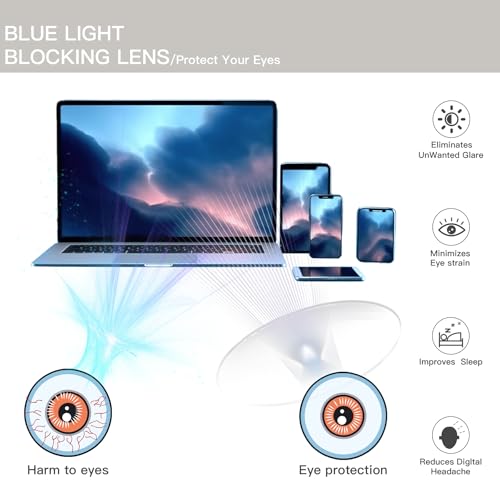 Image of Blue Light Blocking Glasses Lightweight Eyeglasses Frame Anti Filter Blue Ray Computer Screen Game Reading Glasses