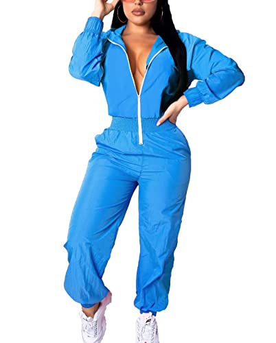 EOSIEDUR Women's Pullover Hoodies Jumpsuit Zipper Jacket Windbreaker Tracksuit