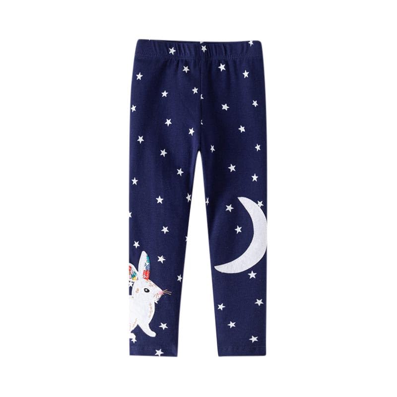 Girls Cute Heart Printed Leggings Summer Thin Toddler Comfort Cotton Elastic Waist Casual Pants for Kids 2-7 Years