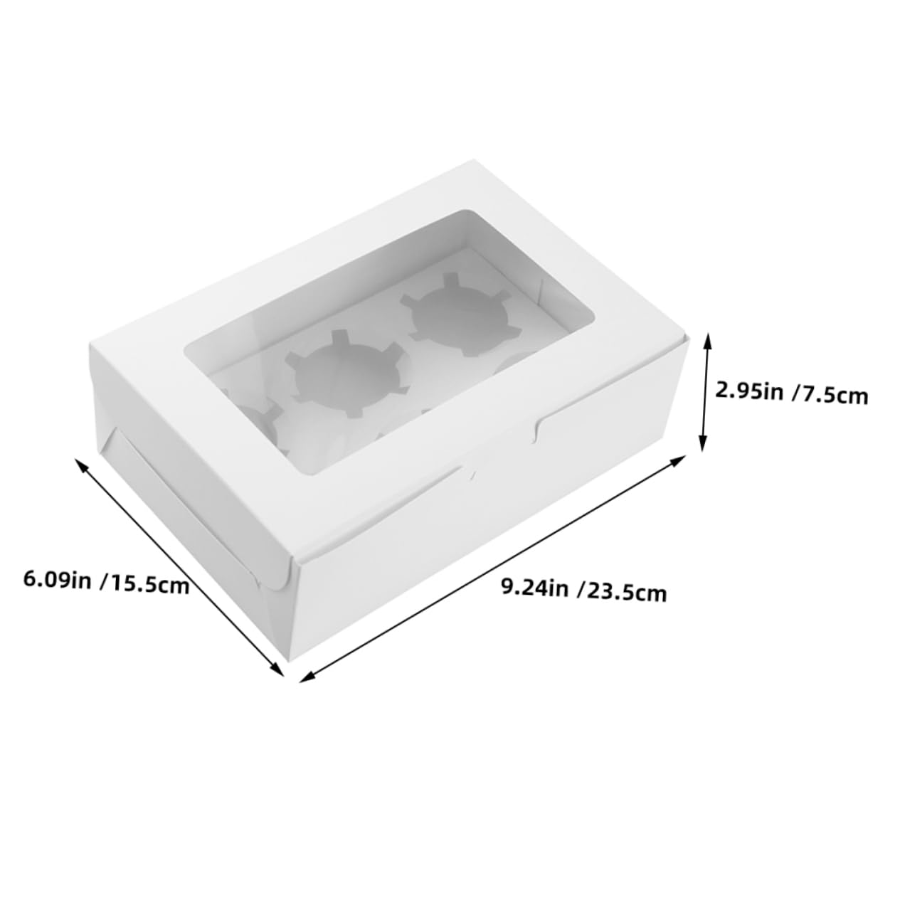 OUNONA Cupcake Holder Boxes 6-count Muffin Storage Solution Decorating Case for Events Cupcake Containers