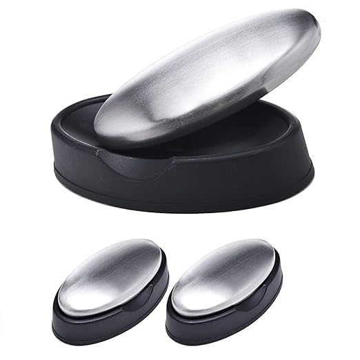KENPORT Stainless Steel Soap Bar – Odor Removal for Onion, Garlic, Fish | Metal Soap Bar for Fresh Smelling Hands | Restore The Original Taste | Magic Odor Eliminator Pack of 2