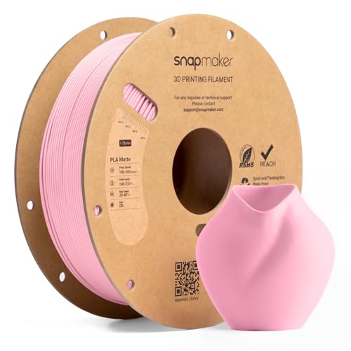 Image of Snapmaker Matte PLA Filament 1.75mm, 3D Printer PLA Filament, Dimensional Accuracy + /- 0.02 mm, 300mm /s High Speed Printing Clog-Free Filament for Most FDM Printers, 2.2lbs Sakura Pink