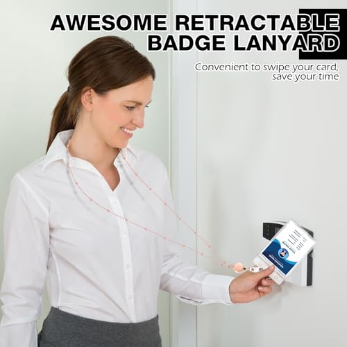 Cordon d'identification rétractable acier inoxydable porte-badge or rose