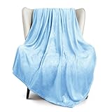 Exclusivo Mezcla Fleece Throw Blanket for Couch, Sofa, 300GSM Super Soft and Warm Blankets, Ice Blue Throw All Season Use, Cozy, Plush, Lightweight, 50x60 Inches