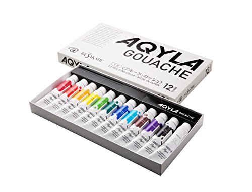 KUSAKABE Acrylic Gouache Aki Lagache, 12 Color Set, 0.4 fl oz (11 ml) (No. 4)