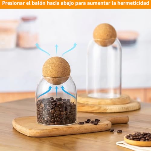 Tarros de cristal con bola de corcho DAJAVE dile adiós a las galletas blandas 4