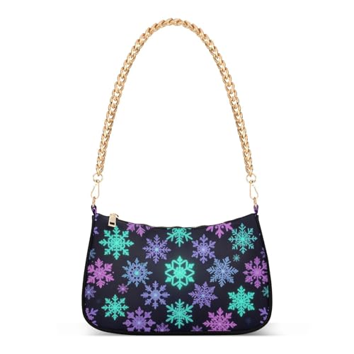 Sac à main de Noël pour femme avec flocon de neige et poches multiples