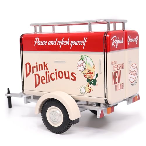 Trailer de viaje crema con techo rojo Coca-Cola 1:24 miniatura 3