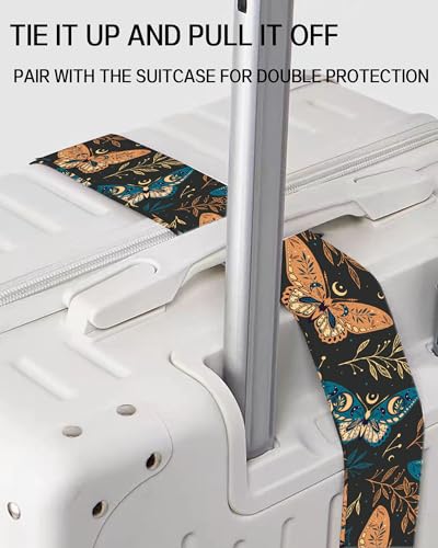 Image of Luggage Straps for Suitcases, Adjustable Travel Belt, Durable Wide Luggage Strap, Cute Suitcase Strap Identifiers with Buckle, Bag Straps for Luggage, Boho Butterfly