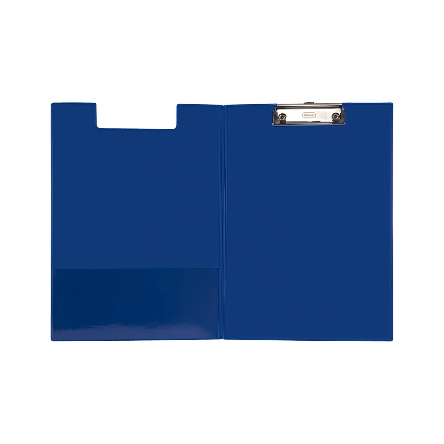 Idena 11376 Clipboard Folder for DIN A4, Portrait Format, PVC Coated Clipboard in Blue, with Lid