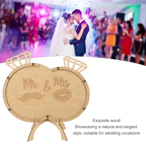 Wedding Guest Book, Alternative Rustic Wooden Heart Guest Book Drop Box Pen Sign Drop top Frame Guest Book Sign with 100 Hearts and 20 Signature Papers for Wedding Decorations - Thumbnail 2