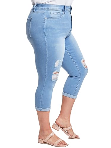 YMI Royalty for Me Women's Plus Size Essential Cuff Capri2