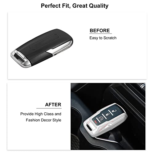 Image of Key Fob Case Cover Key Bag Holder Protection Shell Accessories for Dodge RAM 2018-2026,White