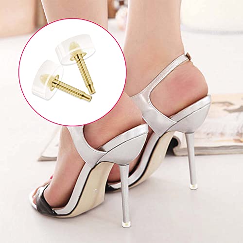 Image of SooGree 12 Pairs R-Shaped Heel Caps Cover Protectors Tips Replacement Kits Dowels for High Heel Shoes