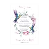 Format A4 (210 x 297 mm) Patenbrief Blumenkreis personalisiert - Taufbrief - Geschenke für die Paten zur Taufe (Rosa)