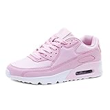 Marimo Trendige Damen Laufschuhe Schnür Sneaker Sport Fitness Turnschuhe Glitzer Pink 37