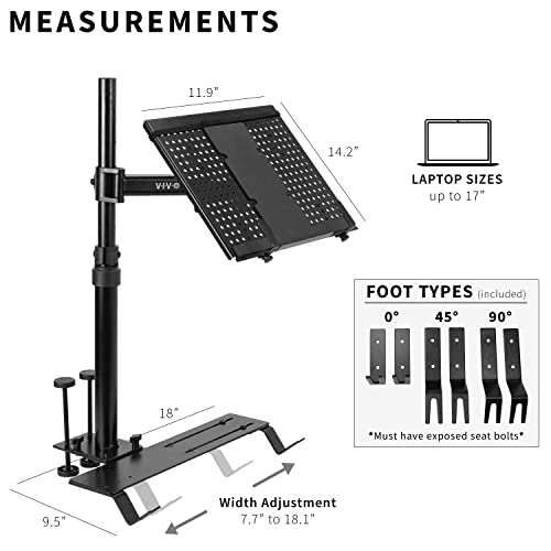 VIVO Single Laptop Car Mount, Fully Adjustable Extension, Notebook Stand for Trucks, Vans, and SUVs, Articulation and Height Adjustment, Black, MOUNT-CAR01 by VIVO - Image 3