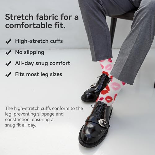 Image of Novelty Crew Socks for Unisex Wild Side with These Eye-Popping Prints 3 Pairs One Size