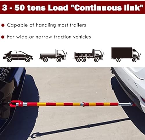 Heavy Duty Tow Bar with Steel Spring Damper for Trucks & SUVs - Easy Install, High Capacity Anti-Collis, Towing Solut for Hauling & Recovery