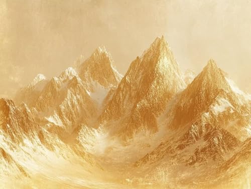 Peinture numéro adulte montagne jaune kit complet sur toile 90x120cm J0-1165