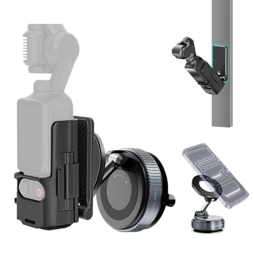 Repmidfer All-in-One Mount Kit for DJI Osmo Pocket 3 Pocket 4 & Phone | Car Windshield Suction & Magnetic Base Combo | Hands-Free Modular Accessories for Dashcam Vlogging Fitness Recording