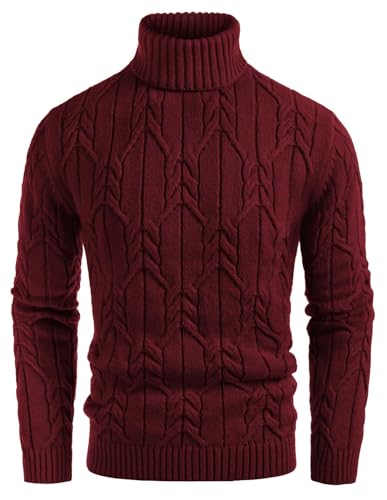 GRACE KARIN Turtleneck Sweaters for Men Long...
