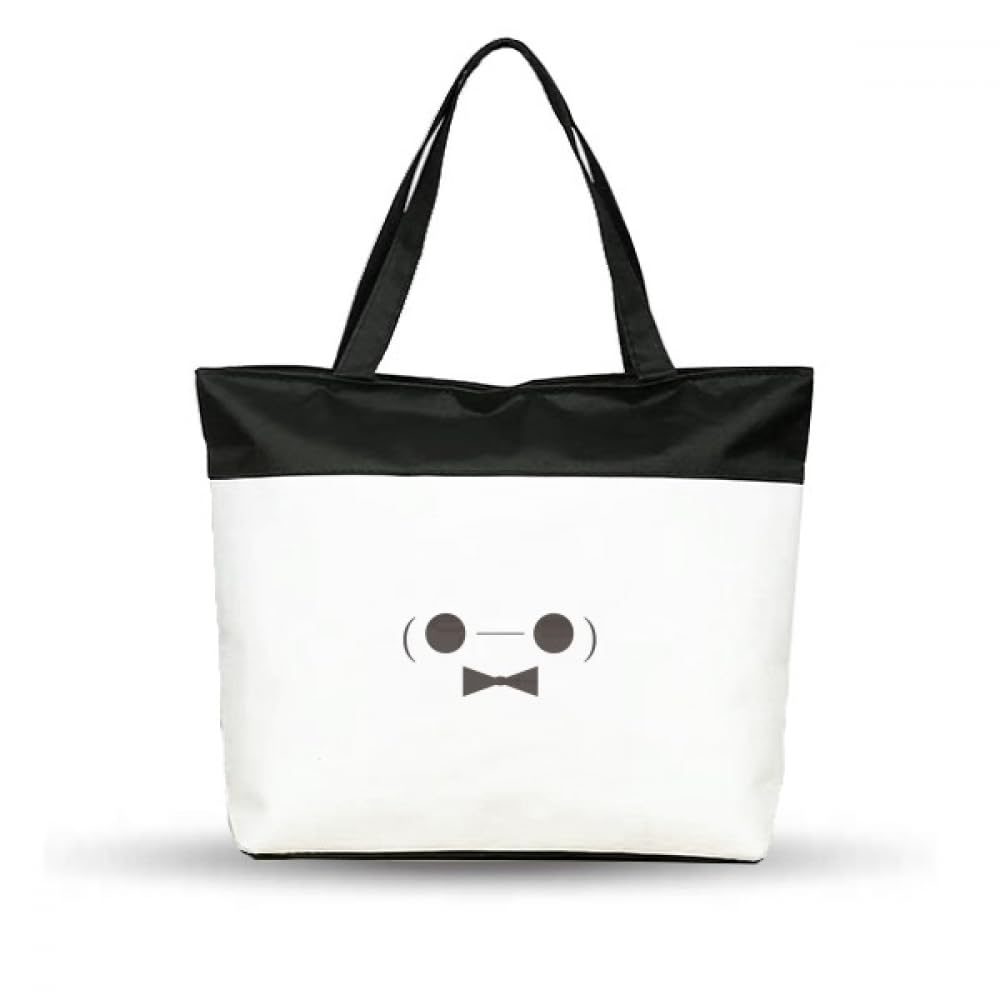 GenericLovely Face Figure Baymax Cotton Canvas Tote Bag Grocery Shopping