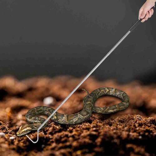 HEEPDD Gancho de cobra de vários tamanhos, gancho de cobra de répteis padrão de aço inoxidável exten