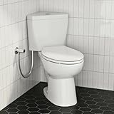 Corner Toilet with 17.7' ADA Comfort Height, Los Flexi Two Piece Compact Toilet for Small Bathroom, Elongated Bowl and Chair Height, Slow Close Seat, 1.0/1.6 GPF Dual Flush, 12' Rough-in S-Trap