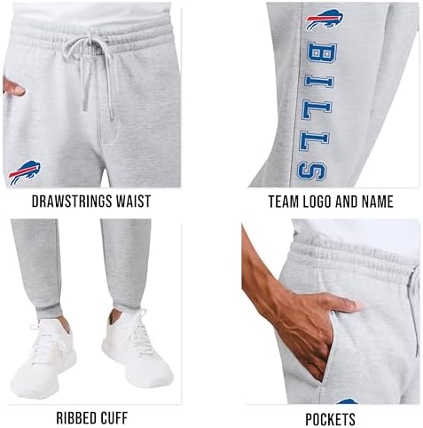 Ultra Game NFL Official Adults Super Soft Game Day Jogger Sweatpants - Unisex, Minnesota Vikings, Heather Gray, Medium - 4