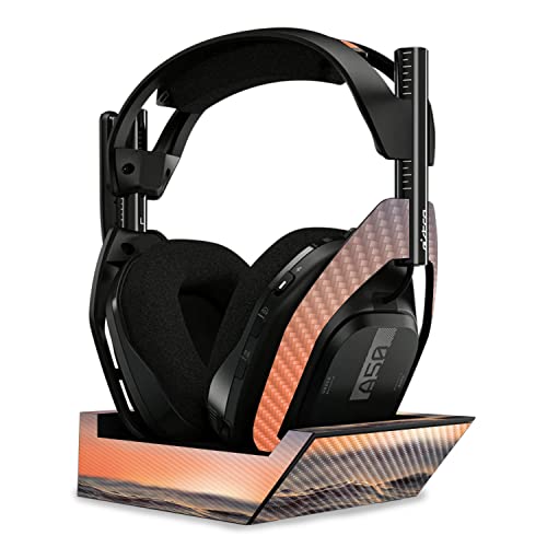 Image of MightySkins Carbon Fiber Skin Compatible with Astro A50 Wireless Headphones + Base Station (Gen 4) - Sunset Sea | Protective, Durable Textured Carbon Fiber Finish | Easy to Apply | Made in The USA