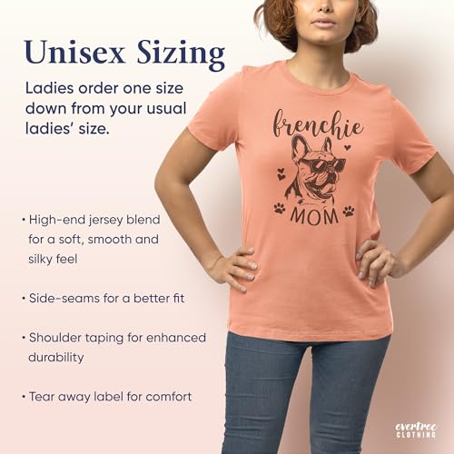 EVERTREE CLOTHING Frenchie Mom T-Shirt, Unisex Women's Shirt, French Bulldog Owner, Best Dog Mom Gift2