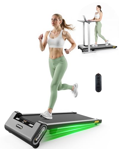 Akluer Auto Incline Walking Pad Treadmill with 13% 6-Level, Under Desk Treadmill for Home Office, 330 lbs Capacity Compact Walking Pad with Remote Control and LED for Small Spaces, Dark Black