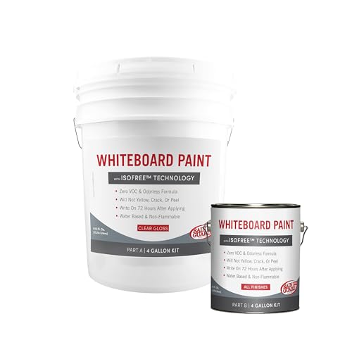 Rain Guard Water Sealers SP-0105 Marker Board Paint IsoFree Clear 2-Part Gloss Ready to USE Covering up to 800 Sq. Ft. on All Wall Surfaces. 4 Gallon A and B Kit