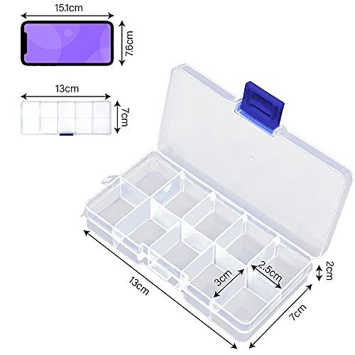 HAKACC Fächer Aufbewahrungsbox, 6 Stück Plastik Sortimentskasten Aufbewahrungsbox Sortierboxen für Kleinteile Schmuck… – Bild 3