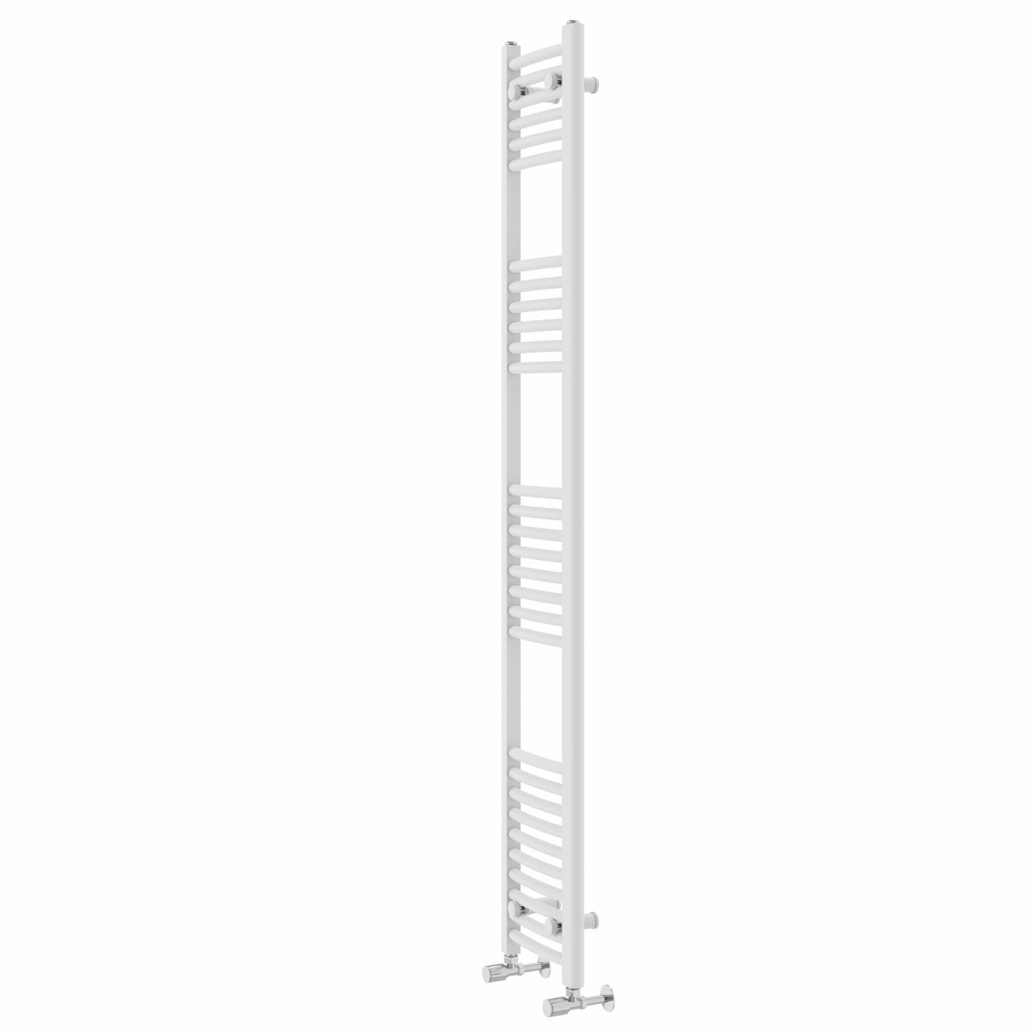 Warmehaus Contemporary Curved Bathroom Heated Towel Rail Radiator Rad 1800 x 300mm - White